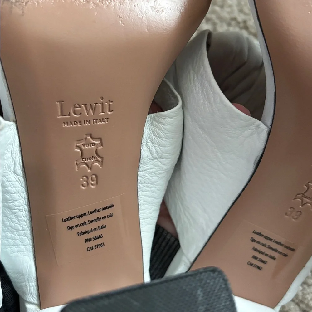 Lewit Leather White Knotted Heels size 39